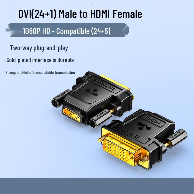 

Shan Ze DVI to HDMI Female Adapter: High-Definition Display Converter for Graphics Card Interface Extension