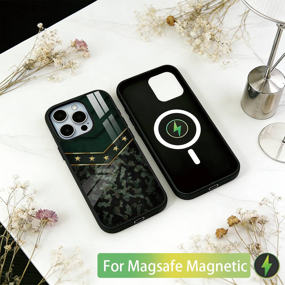 Camouflage Camo Military Army Phone Case For iPhone17,16,15,14,13,12,11 Plus,Pro Magnetic For Magsafe Wireless Charging