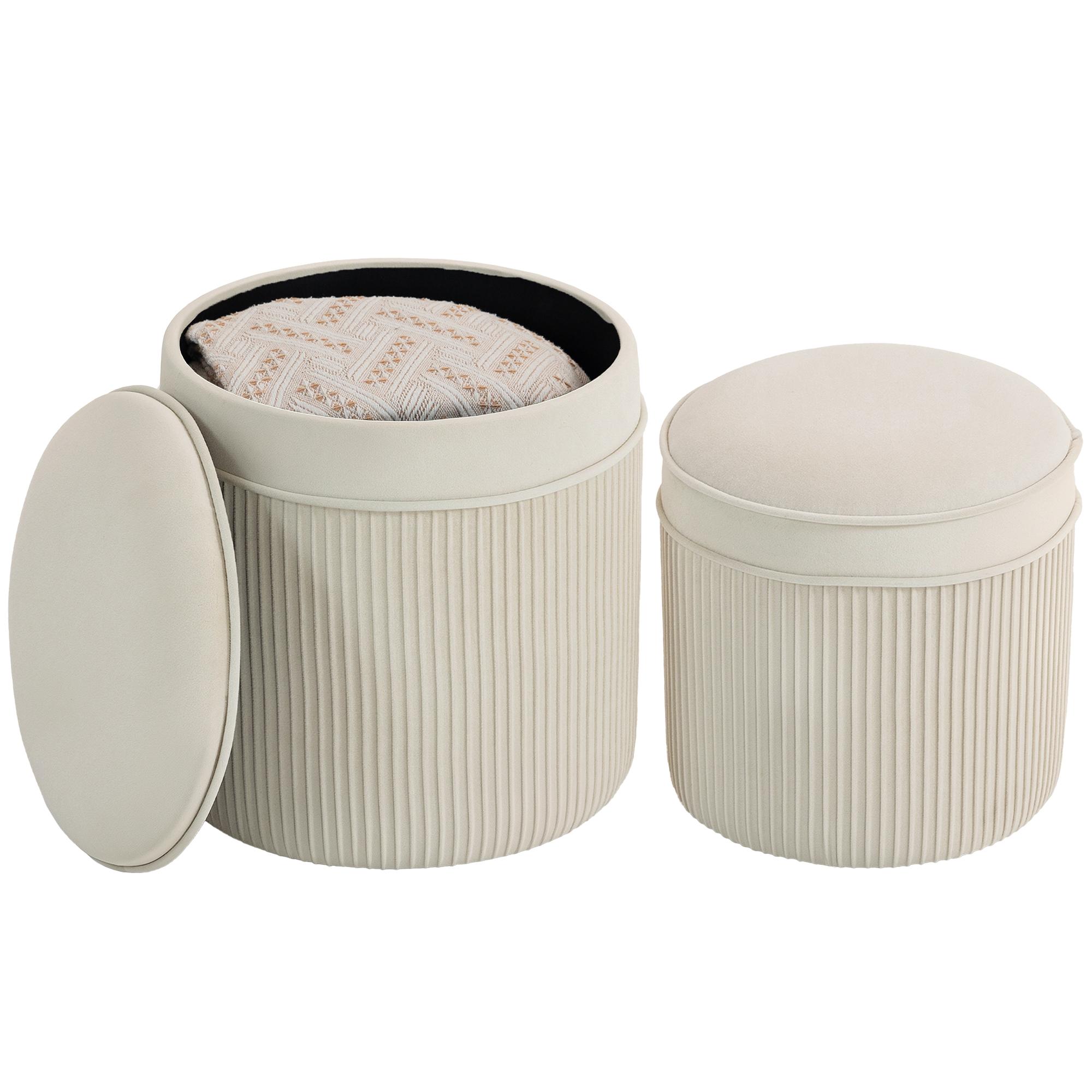 Set of 2 Storage Stools with