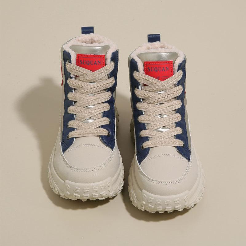 

Harbin snow boots women s new winter thickened large cotton shoes velvet warm sports shoes thick sole 40 синій