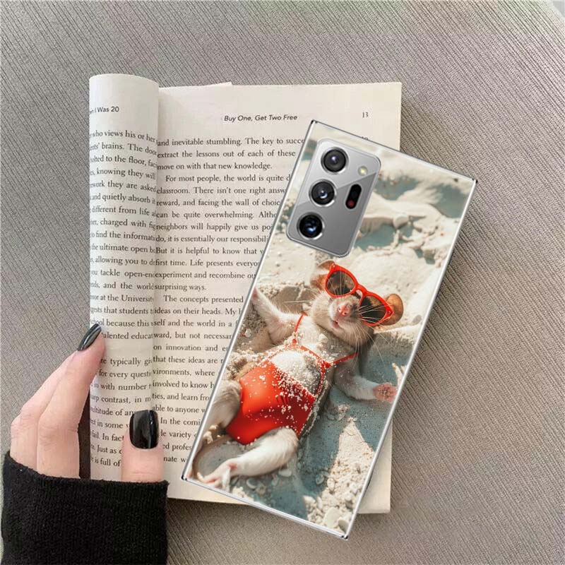 Cute Hamster Phone Case for Samsung A17 A37 A57 A54 A14 A24 A34 A07 A04S A02S A12 A22 A32 A52S A16 A26 A36 A56 A72 Galaxy Note 2