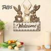 Entryway Welcome Plaque Wooden Sign, Rustic Door Hanging 2D Daisy Butterfly Print, Front Decor Halloween Thanksgiving Easter Seasonal Holiday Sign for