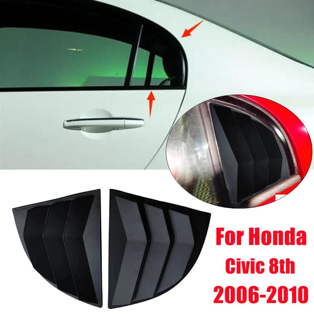 For Honda Civic Sedan 2006-2015 ABS Plastic Front Rear Window Quarter Louver Cover Side Vent Trim Car Adhesive Accessories