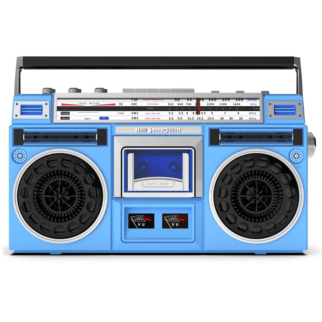 Retro Bluetooth Cassette Player with Dual Speakers and USB Recording