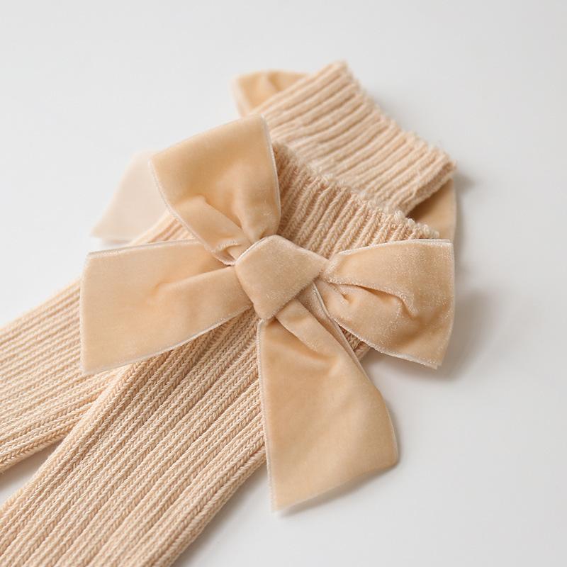 0-5Y Baby Boys Girls Cotton Socks Newborn Toddlers Knee High Socks With Bows Warm Autumn Winter Girls Tights Leg Warmer
