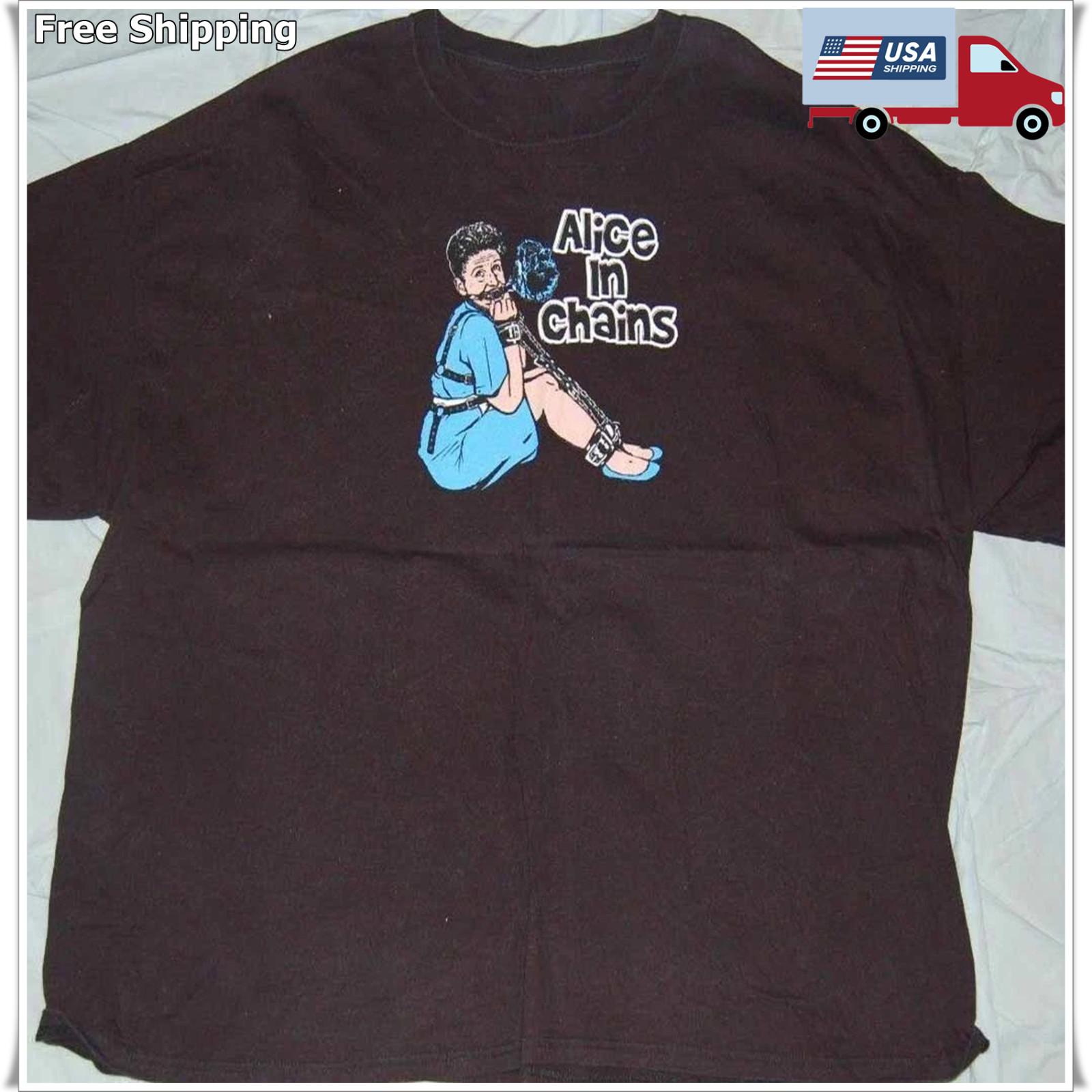 BRADY BUNCH ALICE IN CHAINS Band Shirt Funny Black Unisex S-5XL XXXL