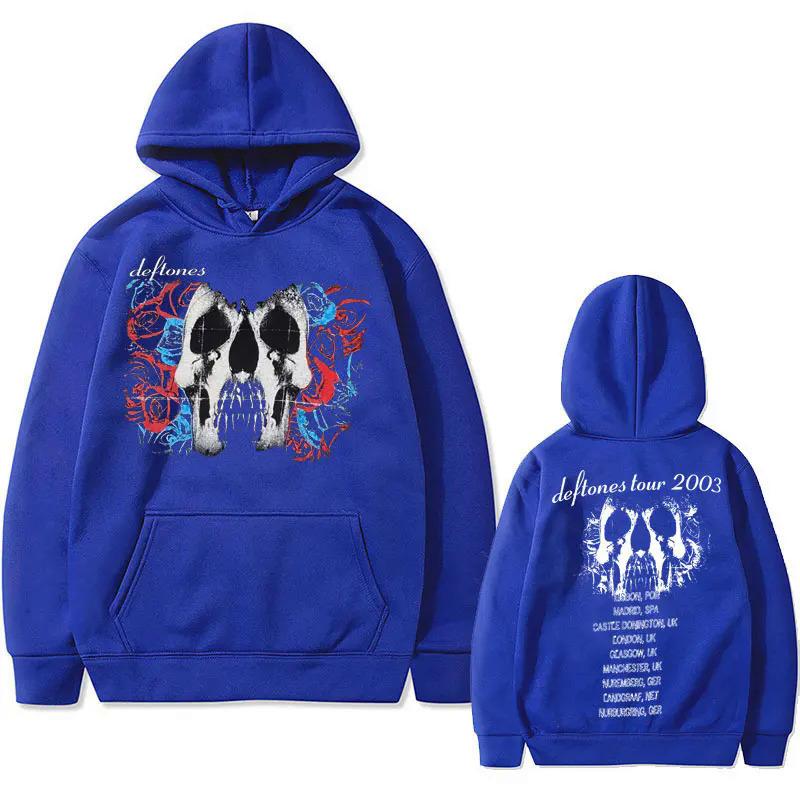 Mikina s kapucí s oboustranným grafickým motivem lebky Deftones