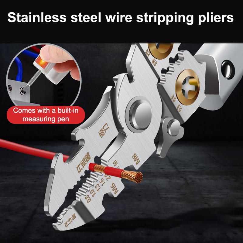 Foldable Wire Stripper With Electricity Measurement Plier For Cutting Pulling Wires Cable Electrician