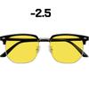 Unisex Half-Frame Night Vision Myopia Glasses Anti-Glare Driving Glasses for Drivers Fashion Eyebrow Frames Trendy Eyewear