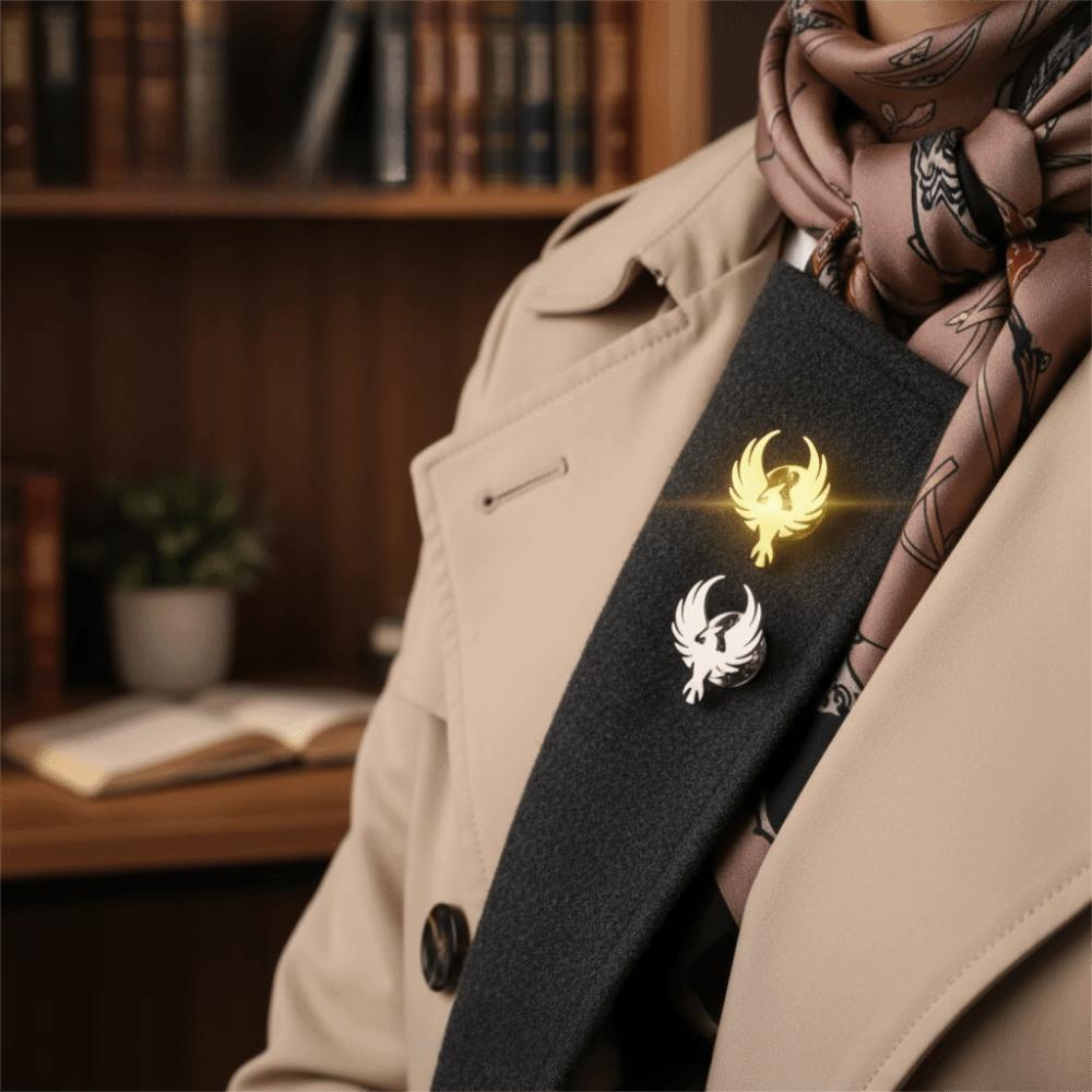 Stainless Steel Suit Collar Badges Lion Vintage Lapel Pins Phoenix Brooches  Decoration
