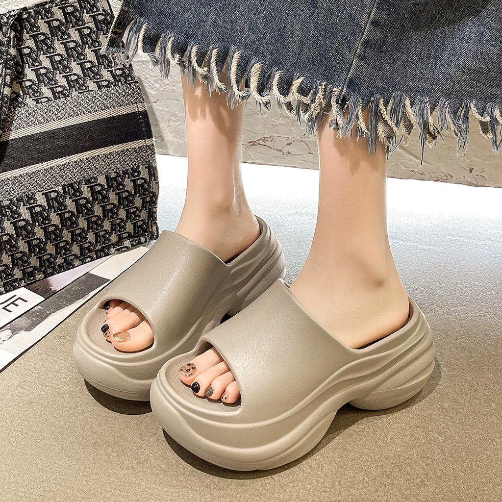 Summer Women Sandals Wedge Heel Clip Toe Slides Slippers Thick-Soled Platform Shoes Open Toe Beach Sandals Soft Comfortable Outdoor