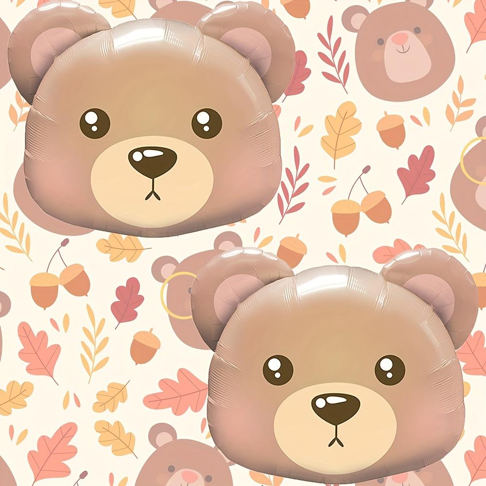 6-Pack of Bear Head Balloons, Bear Head Foil Balloons, Suitable for Birthday Parties, Themed Parties, and Friend Gatherings Decoration