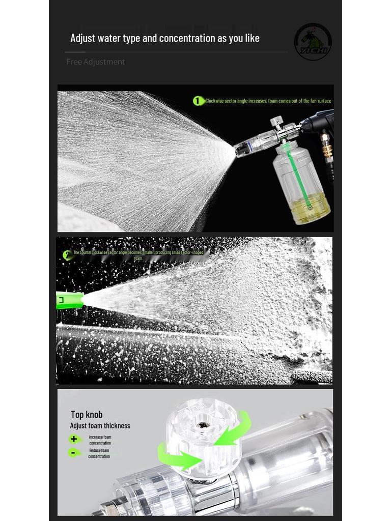 High-Pressure Car Wash Foam Spray Pot - Detachable & Replaceable Water Gun Core