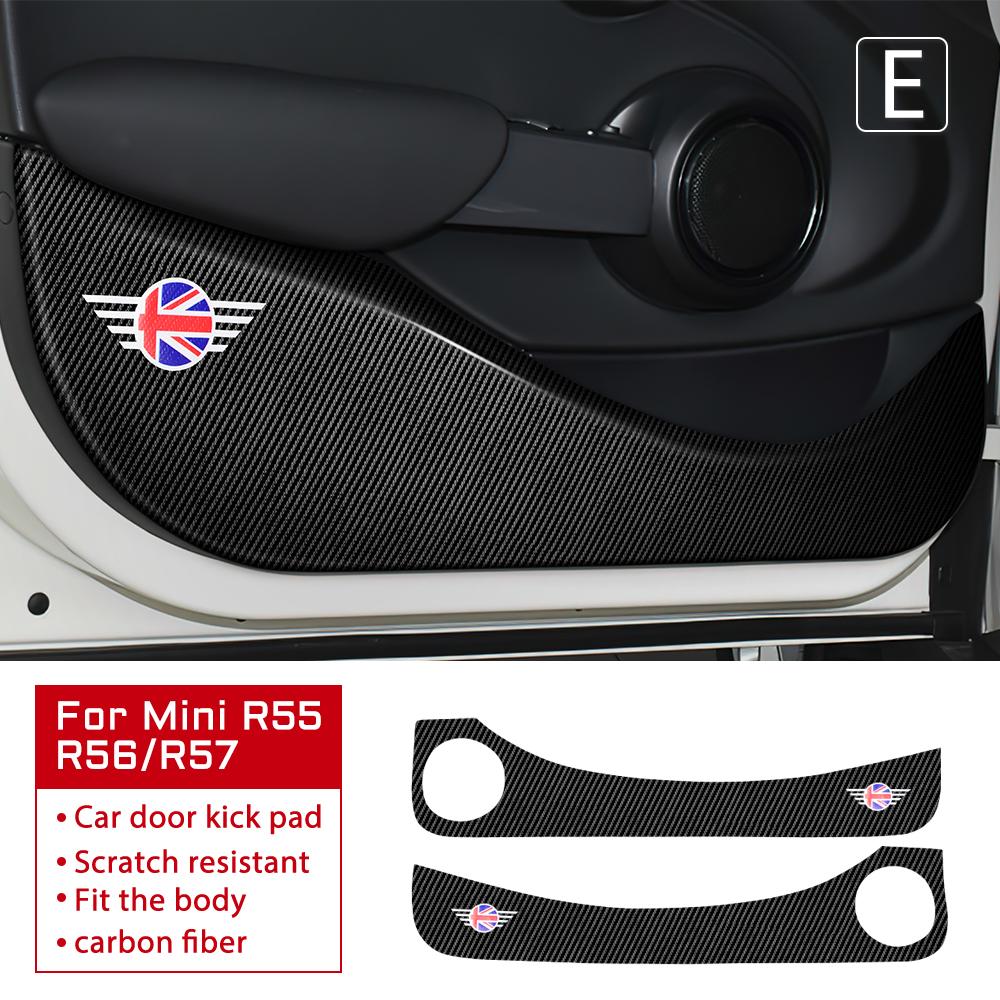 מדבקת הגנה במרקם עור סיבי פחמן מגן דלת לרכב עבור BMW מיני קופר S F54 F55 F56 F60 R56 R60