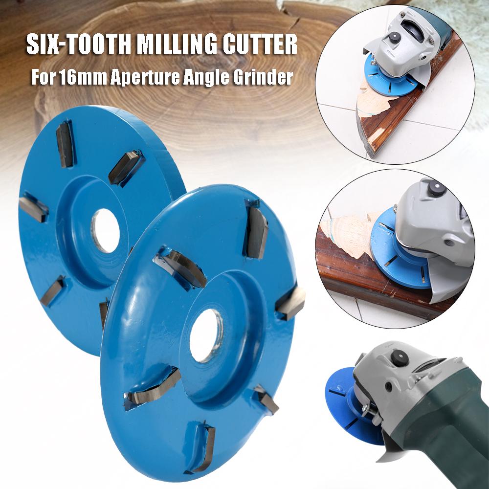 Alloy Flat 6 Tooth Wood Carving Plane Disc Milling Cutter For 22mm Angle Grinde