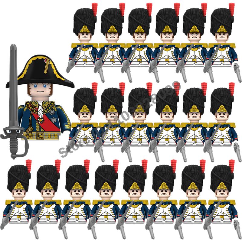 Medieval Military Building Blocks Napoleonic Wars Castle Knight Soldier Figures Weapons Guns British French Marshal Infantry Toy