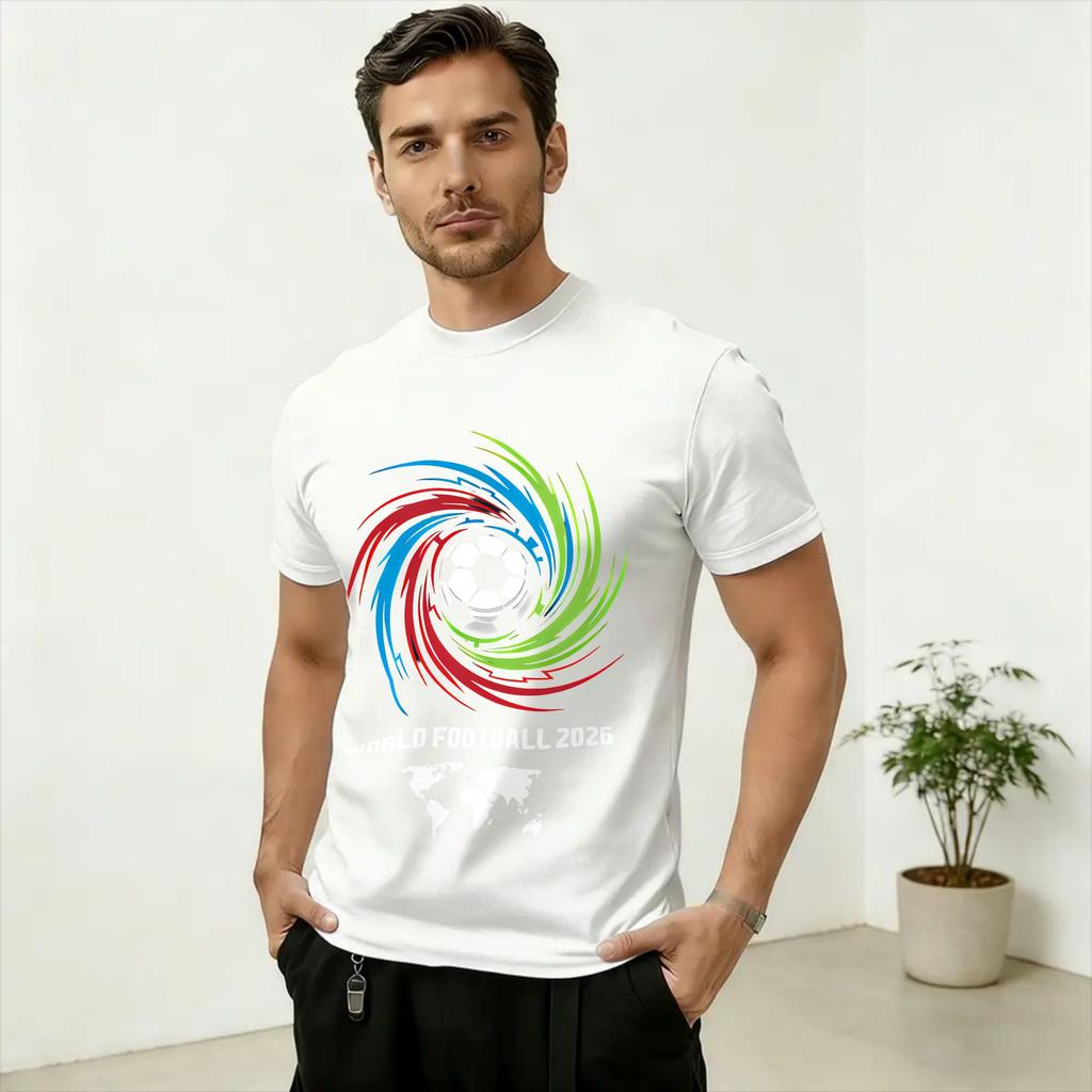 Unisexs TShirts Soccer Football WM 2026 Amazing Pure Cotton Tee Shirt Short Sleeve T Shirts Round Collar Tops Plus Size