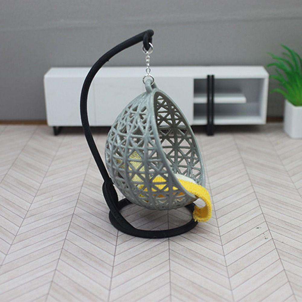 White Miniature Hanging Chair Scene Model Doll House Furniture Model  Doll House Accessories