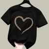Love Heart Leopard Print Children Tshirts Summer Girls Boys Fashion Casual Cute Tops Colorful ONeck Kids Short Sleeve Tshirts