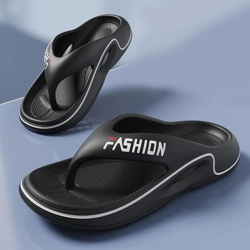 Beach Slippers for Men Wear Resistant Platform Shoes Shiatsu Flip Flops Pvc Adult Comfortable Low Price 2025 Style Sandals Man