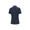 Li Ning Embroidered Logo Short Sleeve Polo Shirt With Side Slits Women tops Deep-Indigo APLR072-3