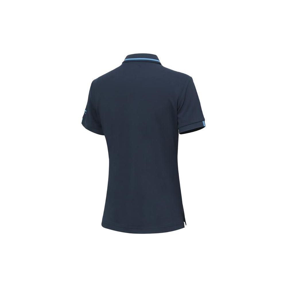 Li Ning Embroidered Logo Short Sleeve Polo Shirt With Side Slits Women tops Deep-Indigo APLR072-3