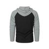 Men's Raglan Sleeve Colorblock Button Collar Hooded Sweatshirt Men's Sports Large Size Casual Pullover Sweatshirt