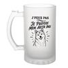 Chope À Bière - PLANETEE - J’peux Pas Je Préfère Mon Akita Inu (minimaliste) - 470 Ml - Verre Trempé Givré - Motif Minimaliste
