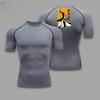 Men Summer Athletic Compression T-Shirt Breathable Quick-Dry High-Elasticity Short Sleeve with Bold Bleach Graphic Gym Running