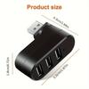 3 in 1 USB2.0 Hub 180 ° rotation Adapter for Laptop Notebook 3 Ports USB Splitter Mouse Keyboard U Disk Reader PC Computer Accessories