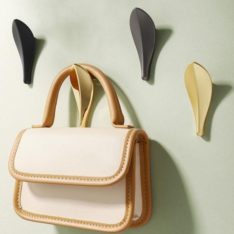 Alloy Leaf Shape Wall Hook Rustproof Door Hanger for Coat Hats Bags Bedroom Bathroom Entryway