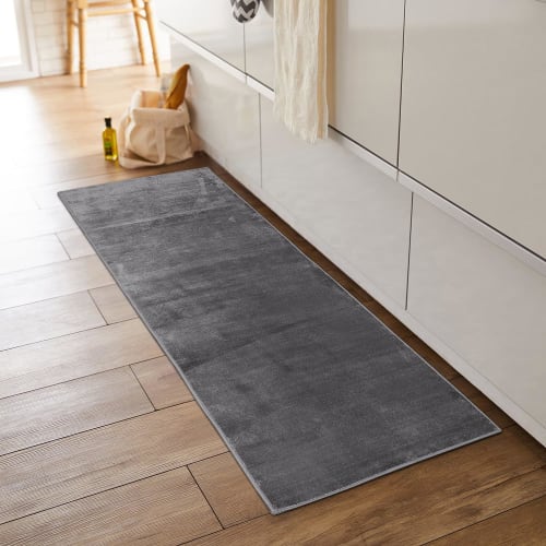 Tydle Flannel Kitchen Rug, 60x240cm, Non-Slip, Short-Pile Flannel Fabric, Washable, Easy To Care, Compatible with Underfloor Heating, Suitable for All
