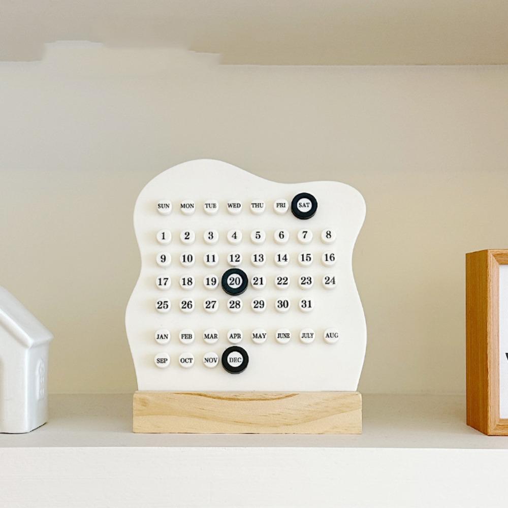 DIY Wood Perpetual Calendar Cute Calendar Ornaments Fashion Montessori Calendar  Home Office Desk