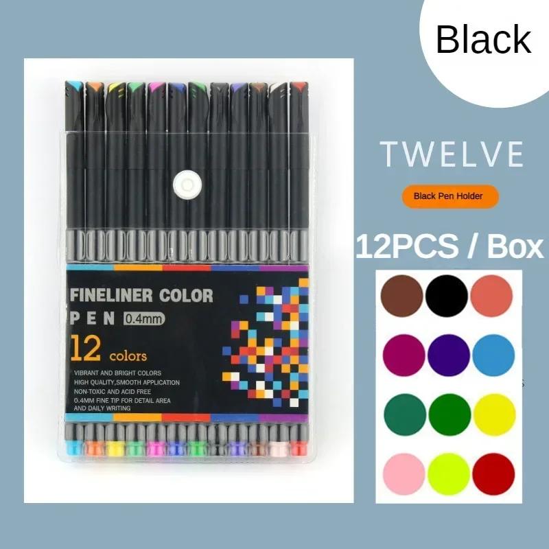 

100/12 Colors Fine Liner Pen Set Journal Markers Pen 0.4mm Micron Fineliners Drawing Sketch Marker Tiralineas Art Markers