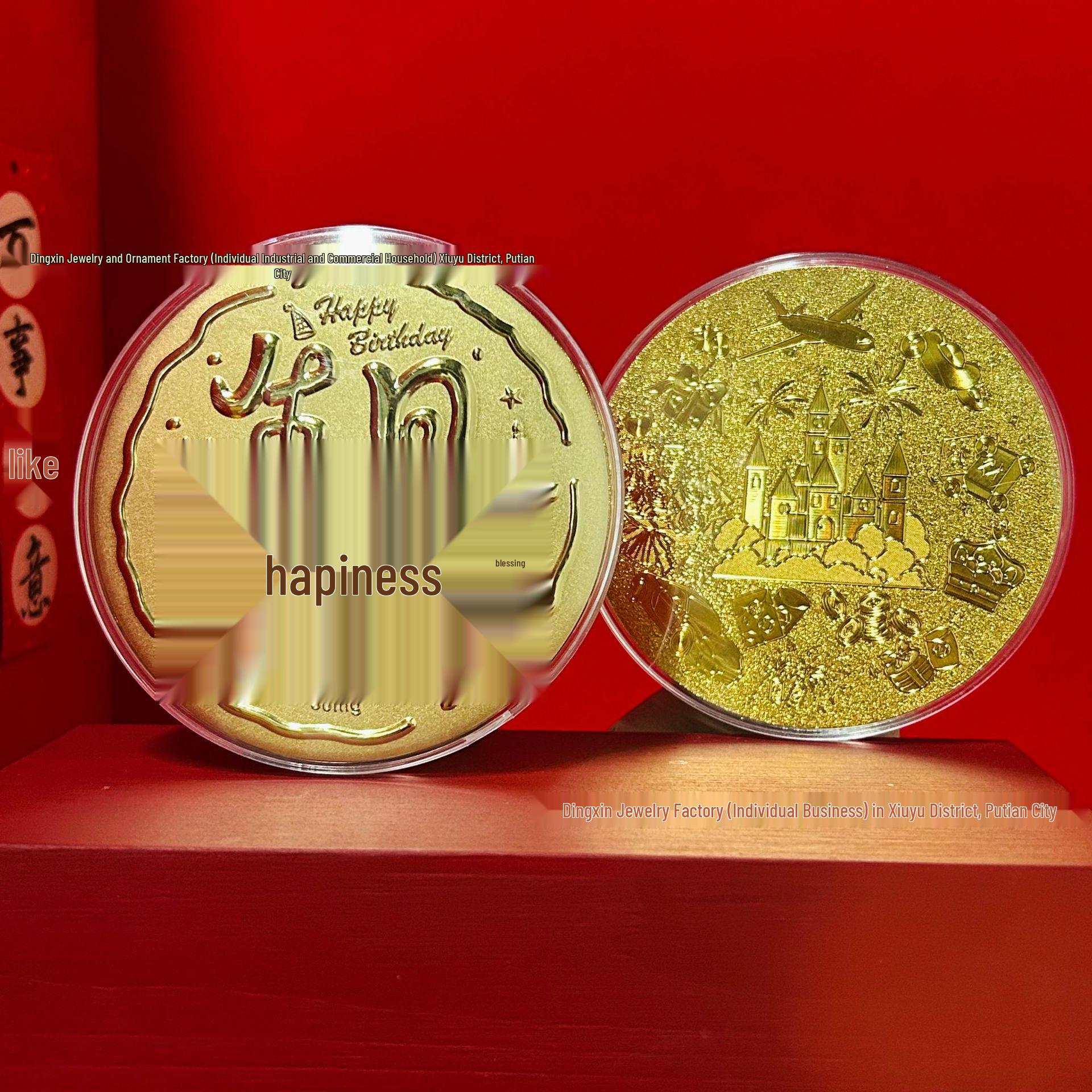 Pure Gold 999 Happy Birthday Commemorative 50mg Coin - Hot Gift & Traffic Driver Ornament