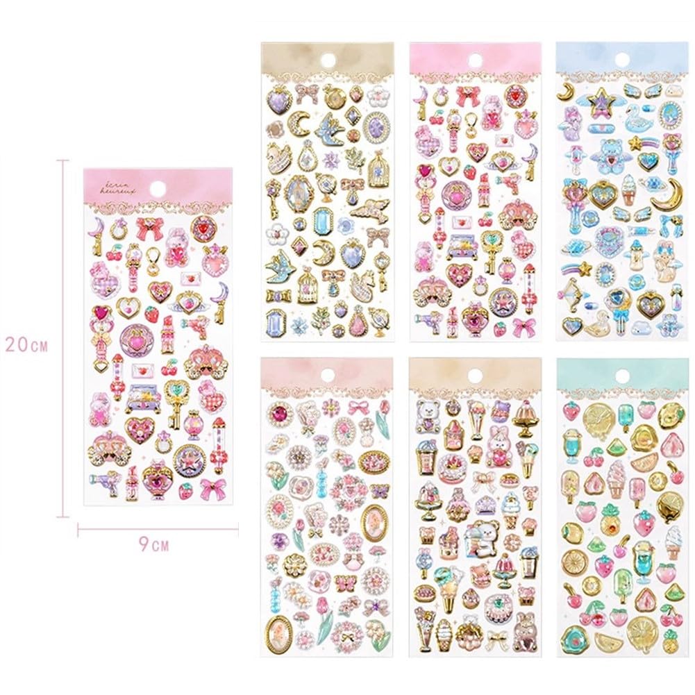 3D Glittering Jewel 3D Relief Crystal Reward 2 for Water Bottle Smartphone Pencil and Perfect for Creative DIY Diamond and Crafts Stickers, Stickers,