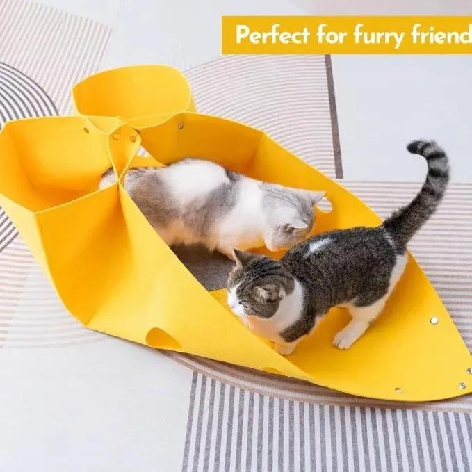 1pc Cat Supplies Cat Tunnel Toy Maze Tunnel Playmat for All Seasons Scratch Resistant Felt Hide and Seek Passage Cat Toys