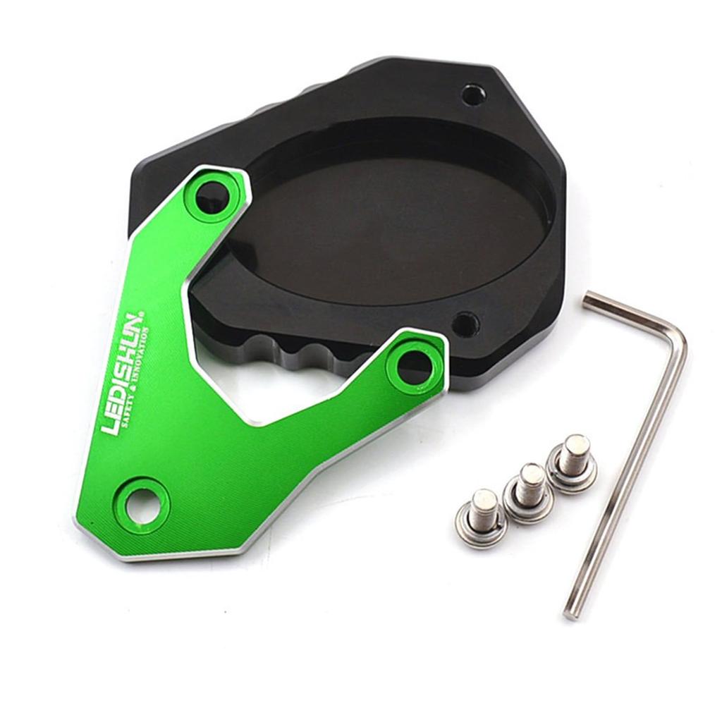 Motorcycle Side Stand Plate for Kawasaki Ninja 400 Z400 ZX25R/SE ZX4R ZX4RR V-ERSYS650 (Green)