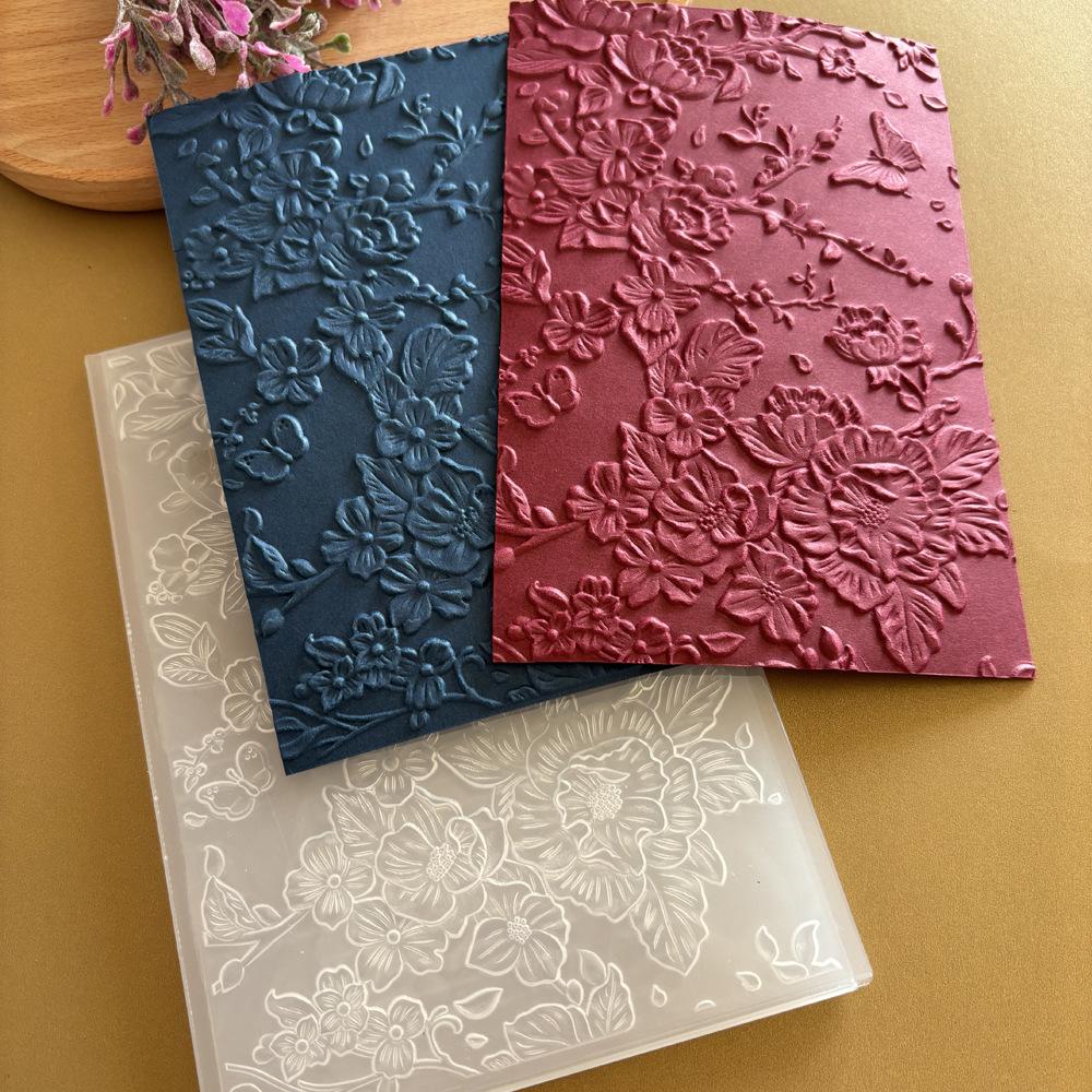 Peacock Flower 3D Embossing Clip for DIY Journals