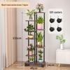 Wrought Iron Multi-Layer Tall Indoor Flower Stand for Living Room or Balcony