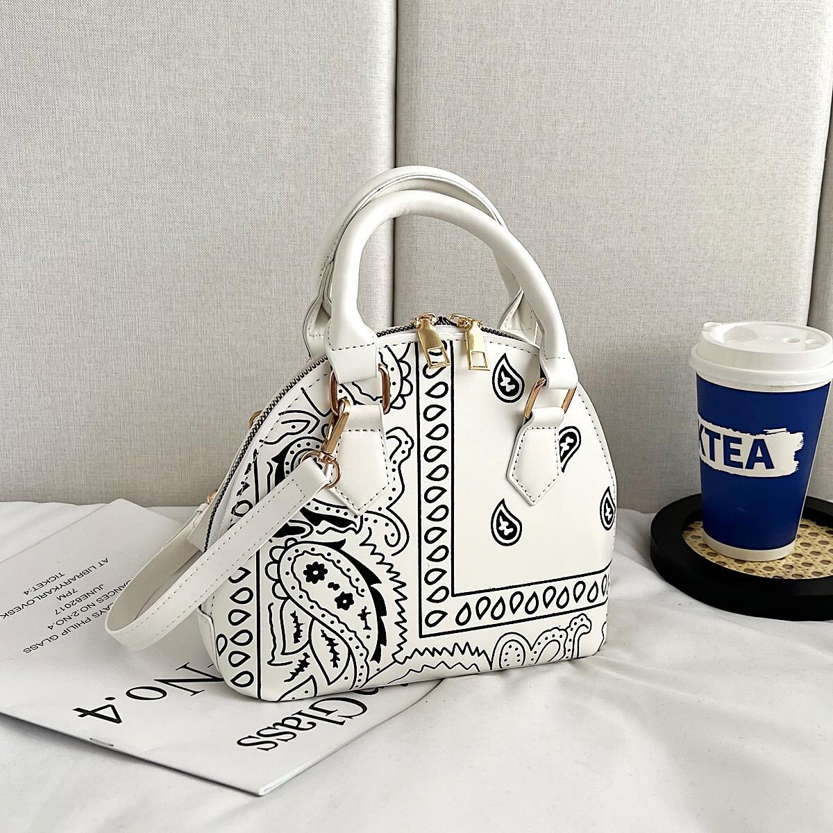 

Ретро Женская Сумка-Ракушка из ПУ Кожи Летняя Сумка на Плечо Crossbody с Узором Кешью Женский Набор Маленькие Сумки с Верхней Ручкой Сумки
