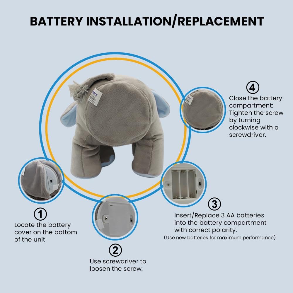 Dimple Kyle Elefant Plüschtier - Animierter Plüschblauer singender Elefant, Interaktives musikalisches Versteckspiel für Babys und Kinder, Perfekt für Kleinkinder, Alter