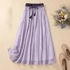 Skirt for Women  Summer Casual Versatile Elastic High Waist Long Loose Solid Color Trousers Stretchy Slim Skirt