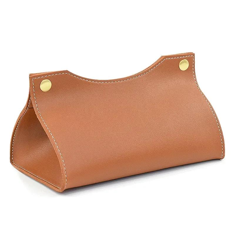 New Tissue Box Holder Home Living Room Coffee Table Desktop Simple Napkin Box Kitchen Storage Paper Box PU Leather Organizers