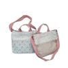 Spring and Summer Pastoral Splicing Floral Hand-held Canvas Bag Shoulder Messenger Bag Large-capacity Commuter Hand Carry