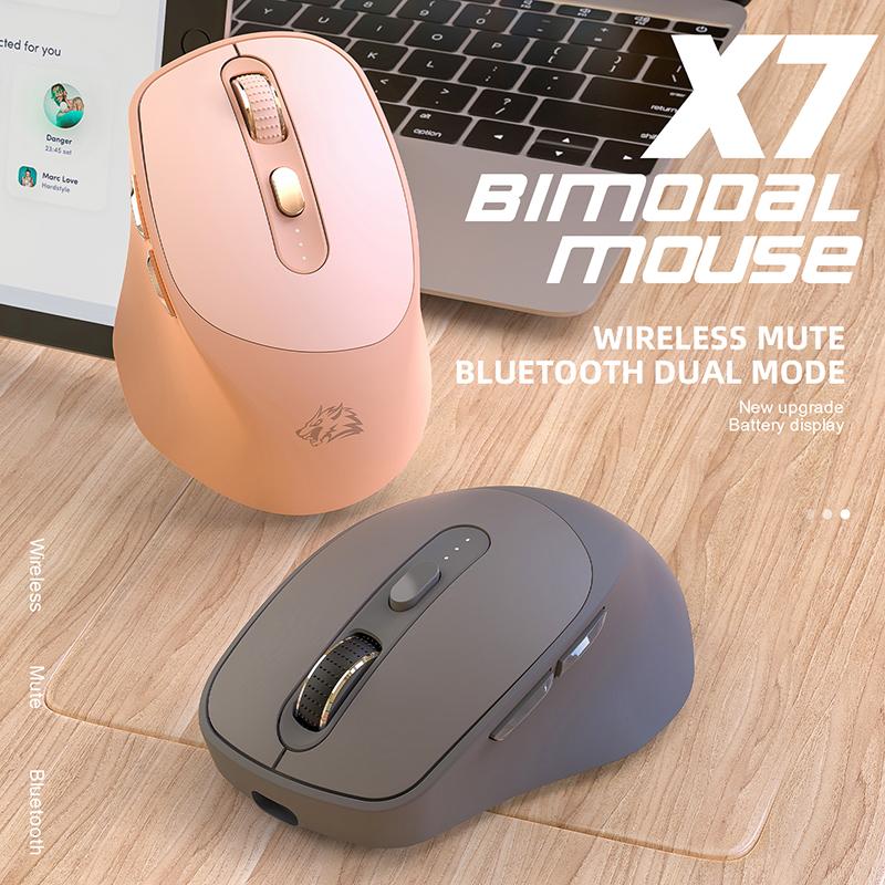 

X7 перезаряжаемая беспроводная Bluetooth-мышь Мыши с индикатором заряда батареи 5 регулируемых DPI для Windows Android Mac