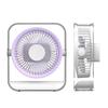 USB Rechargeable Circulating Fan with Light for Home, Office, Dorm, and Outdoor Camping