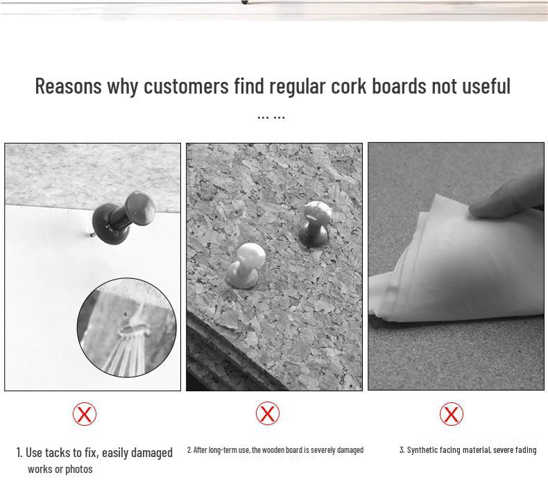 Selbstklebendes magnetisches Kork-Foto- & Nachrichtenbrett für den Kindergarten