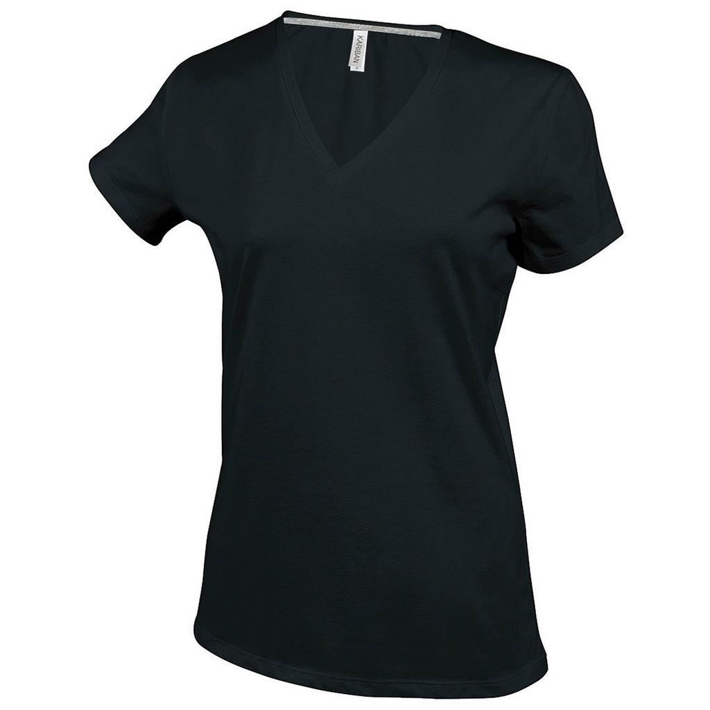 Kariban Womens/Ladies Feminine Fit Short Sleeve V Neck T-Shirt