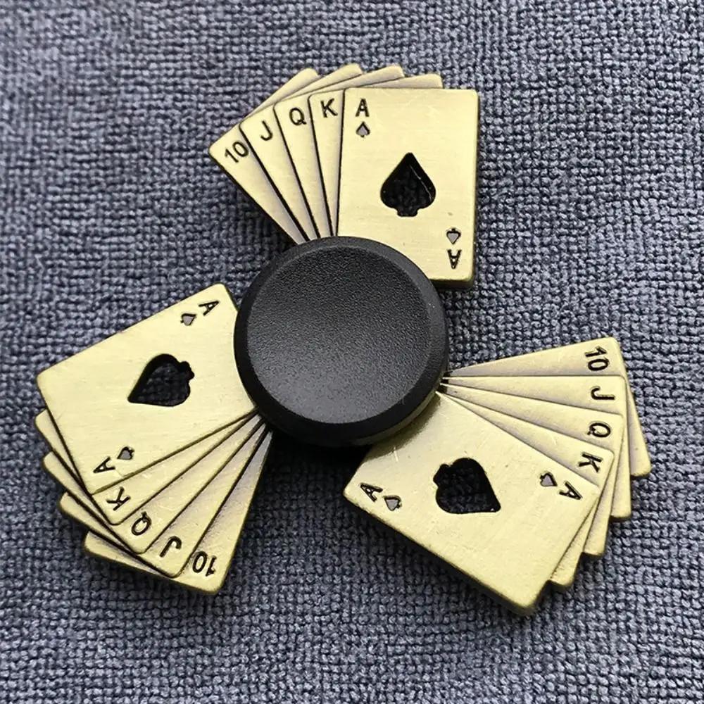 Office Desk Toys Brass Color Finger Spinner Metal Adhd Anxiety Fidget Spinner Cool Funny Hand Spinning Kids Toys